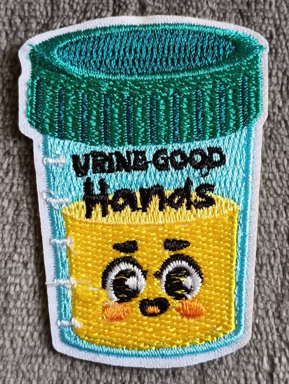Funny Kawaii Medical Sample  'Good Hands' Iron On Embroidered Patch, Applique